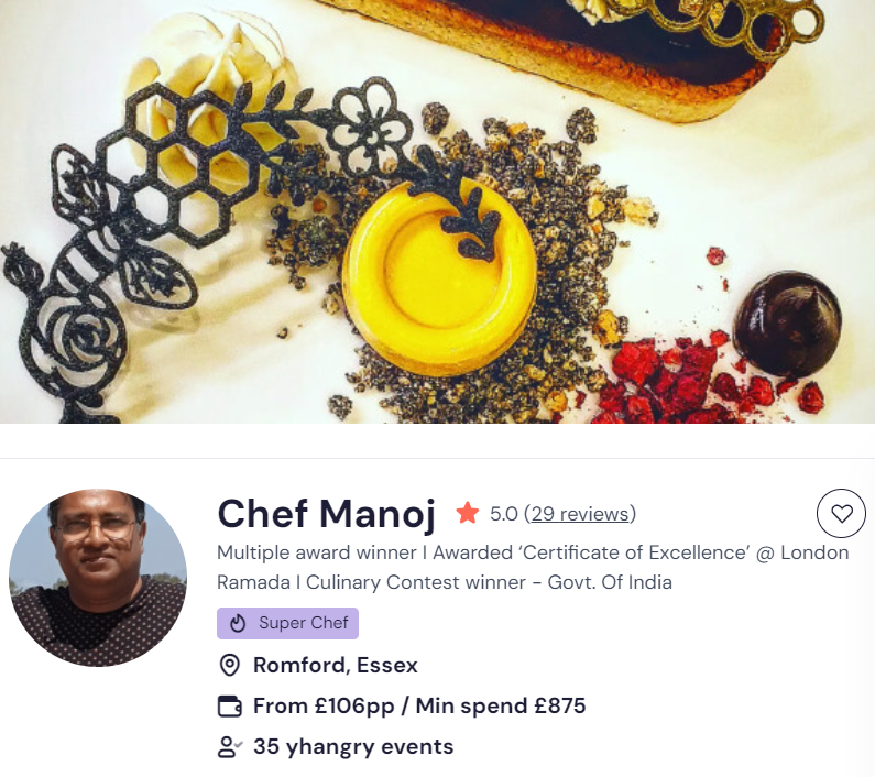 Chef Manoj for a personal chef cooking Indian food