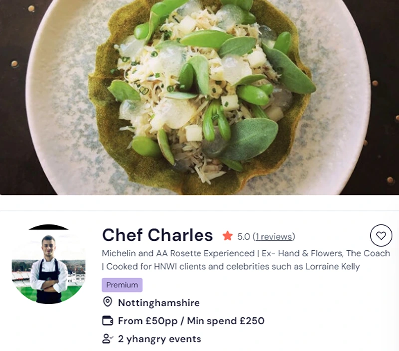 Chef Charles’ yhangry profile as an indian chef in Lanchester. 