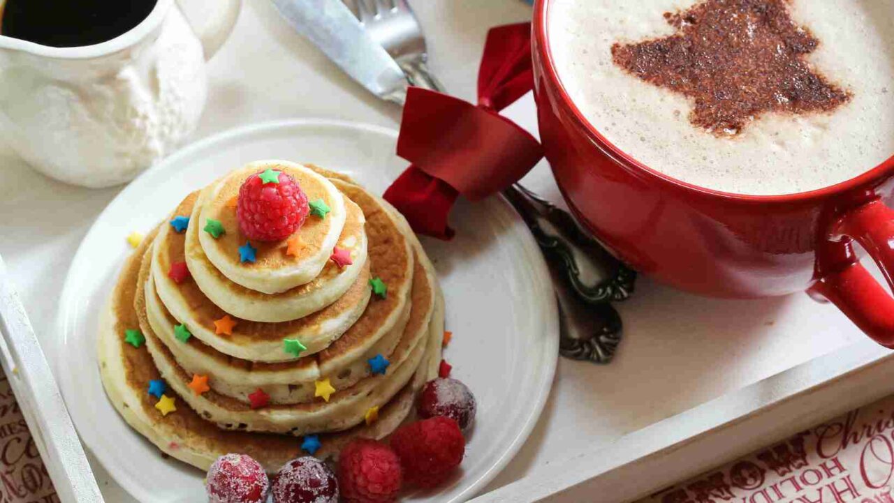 Pancakes are the best kid's Christmas breakfast ideas