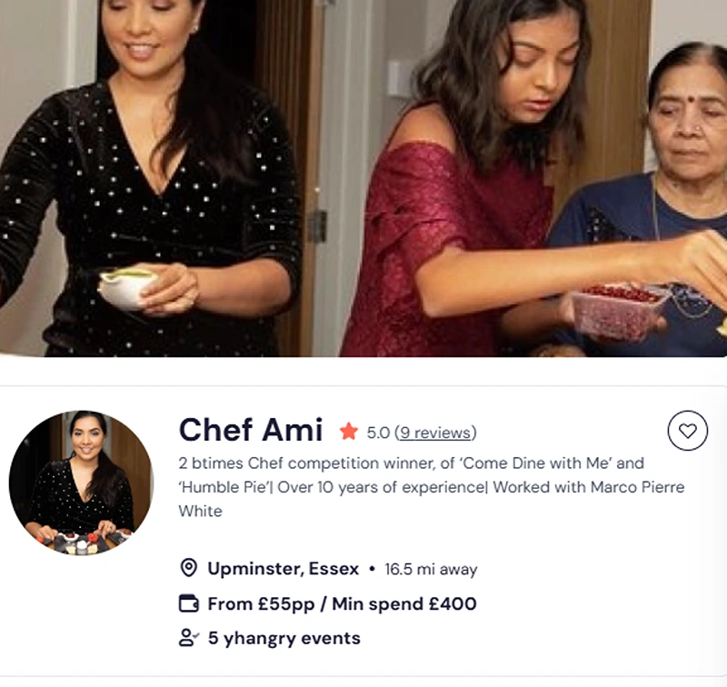 Hire Chef Ami for vegetarian indian afternoon tea in London.
