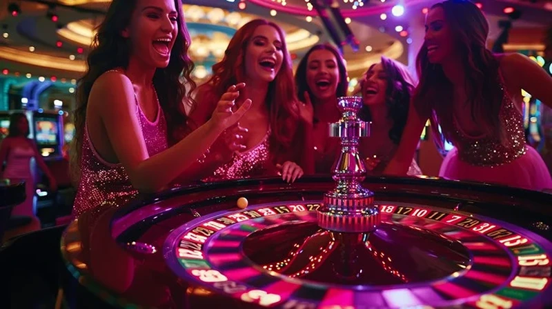 Three women enjoying a night at the casino, showing what to do for your 21st birthday.