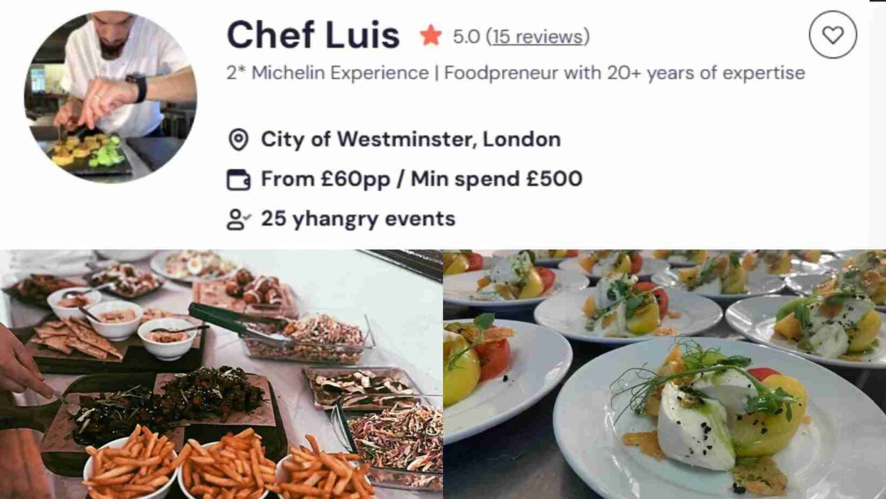 Chef Luis luxury buffet in London is quite famous