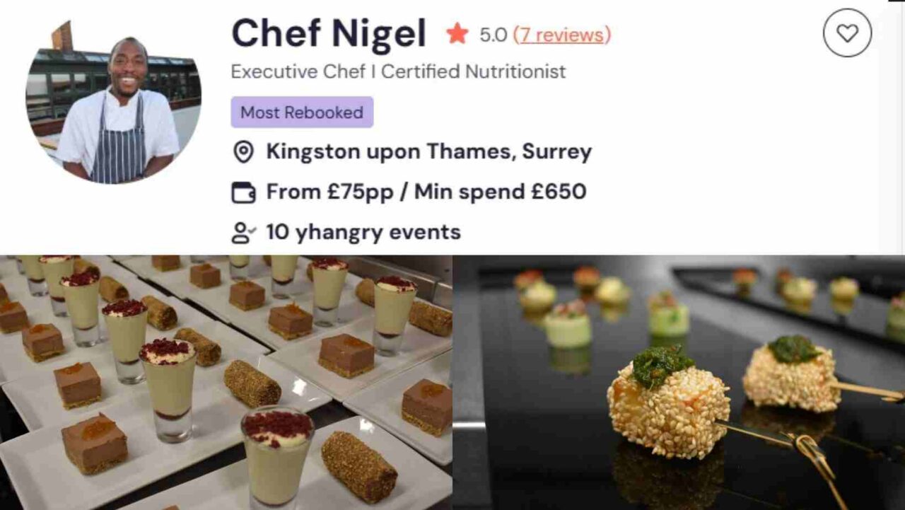 Chef Nigel’s experience in luxury London buffets is unparalleled