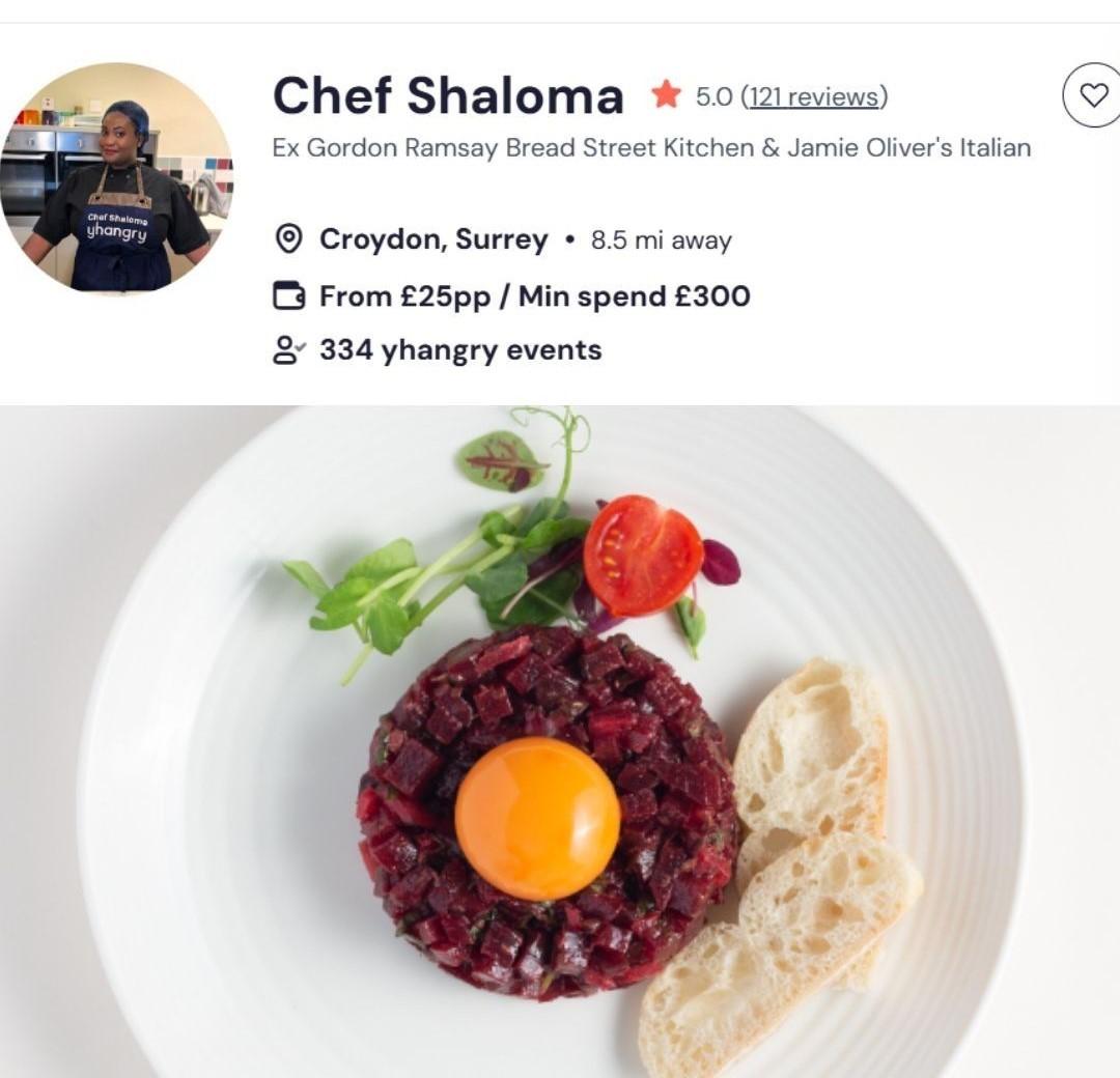 Chef Shaloma, a private chef for breakfast buffets in London.