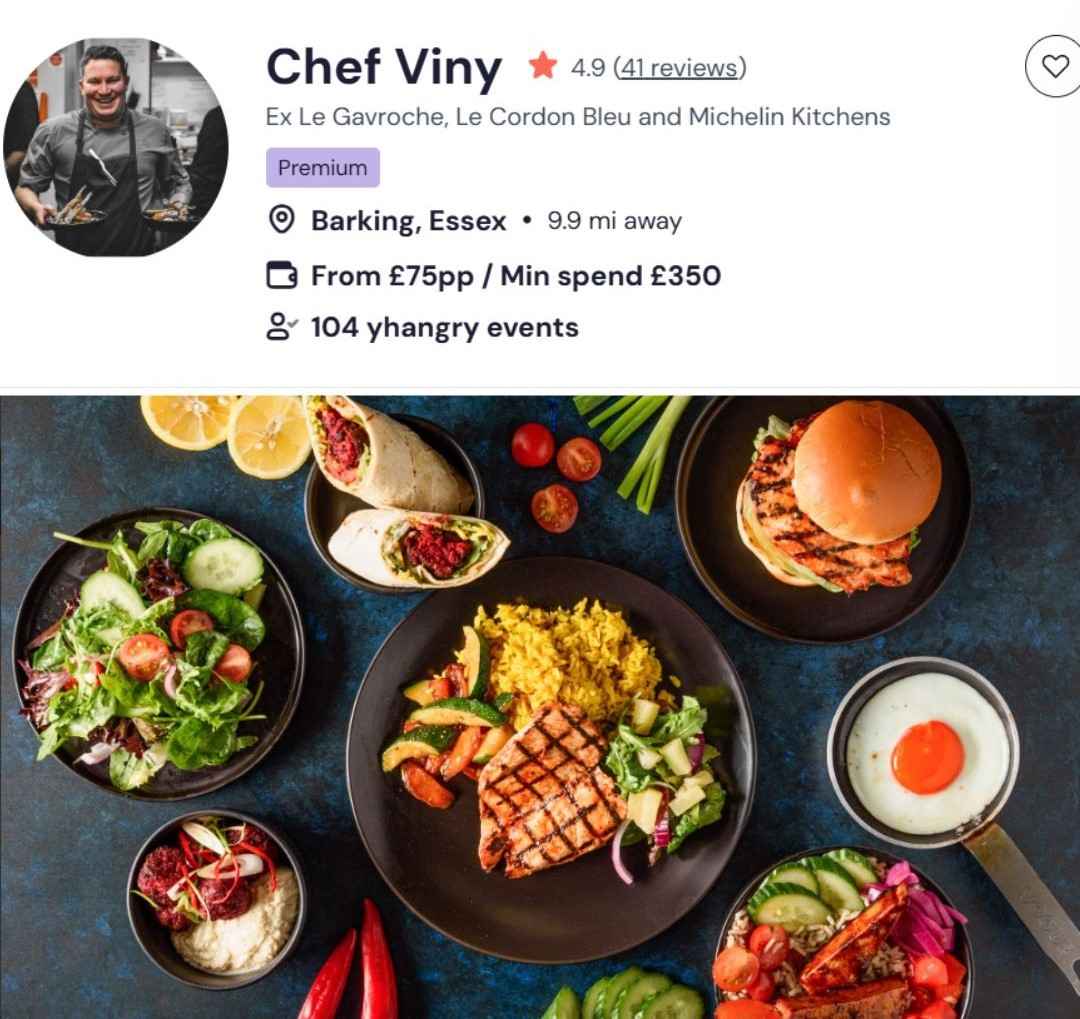 Alt: Chef Viny offers a Brazilian BBQ buffet in London.