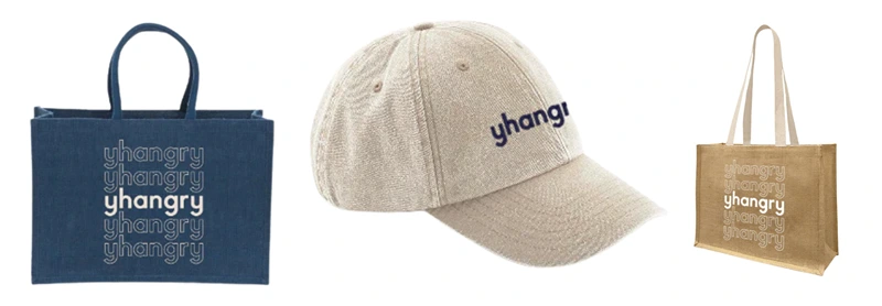 Yhangry Essentials: tote bags and yhangry cap for every investor