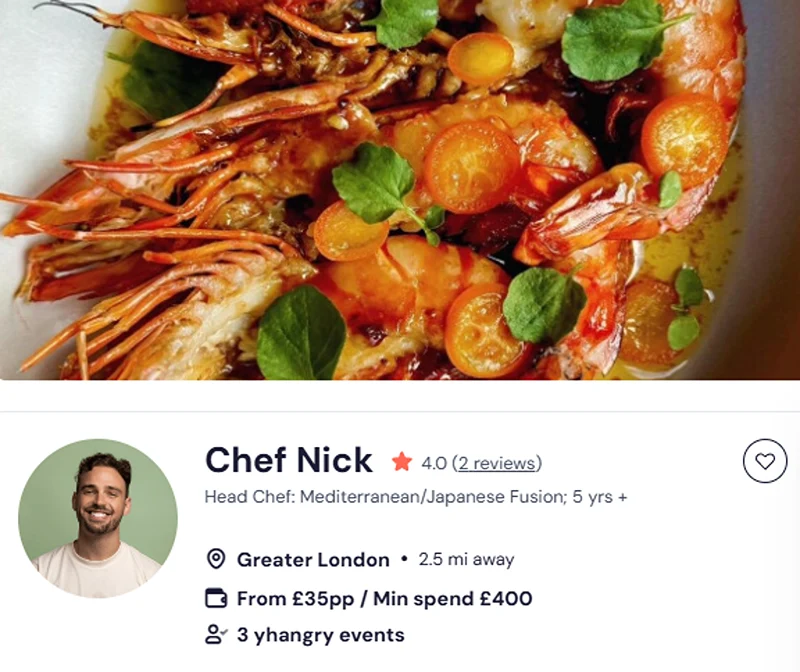 Chef Nick’s booking page for the best Japanese buffet in London.
