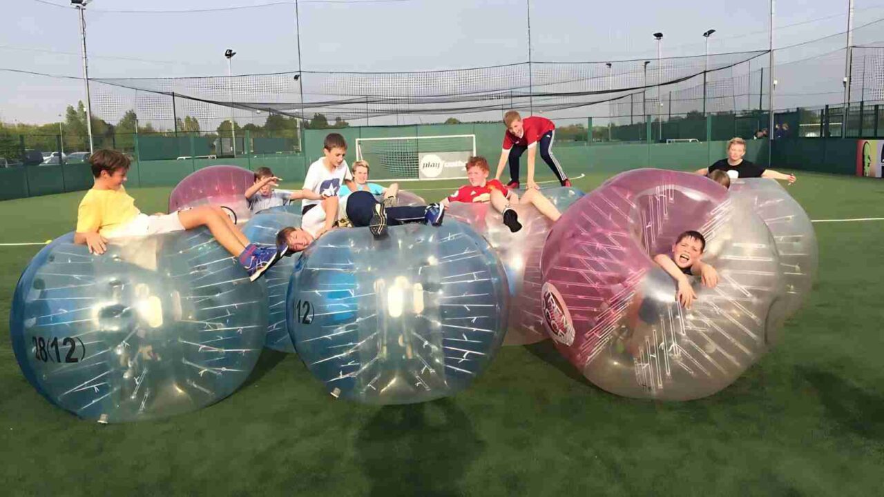 Bubble football is one of the best birthday party ideas in Edinburgh