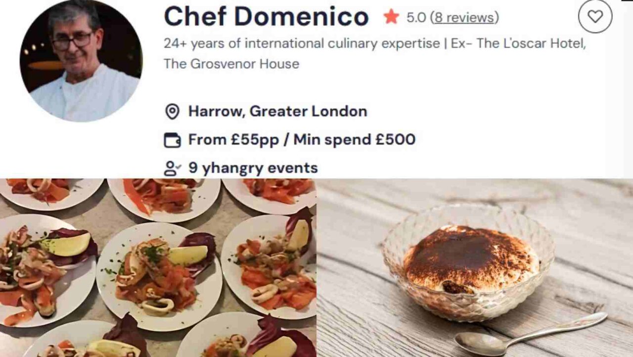 
Chef Domenico is known for the best luxury buffet in London
