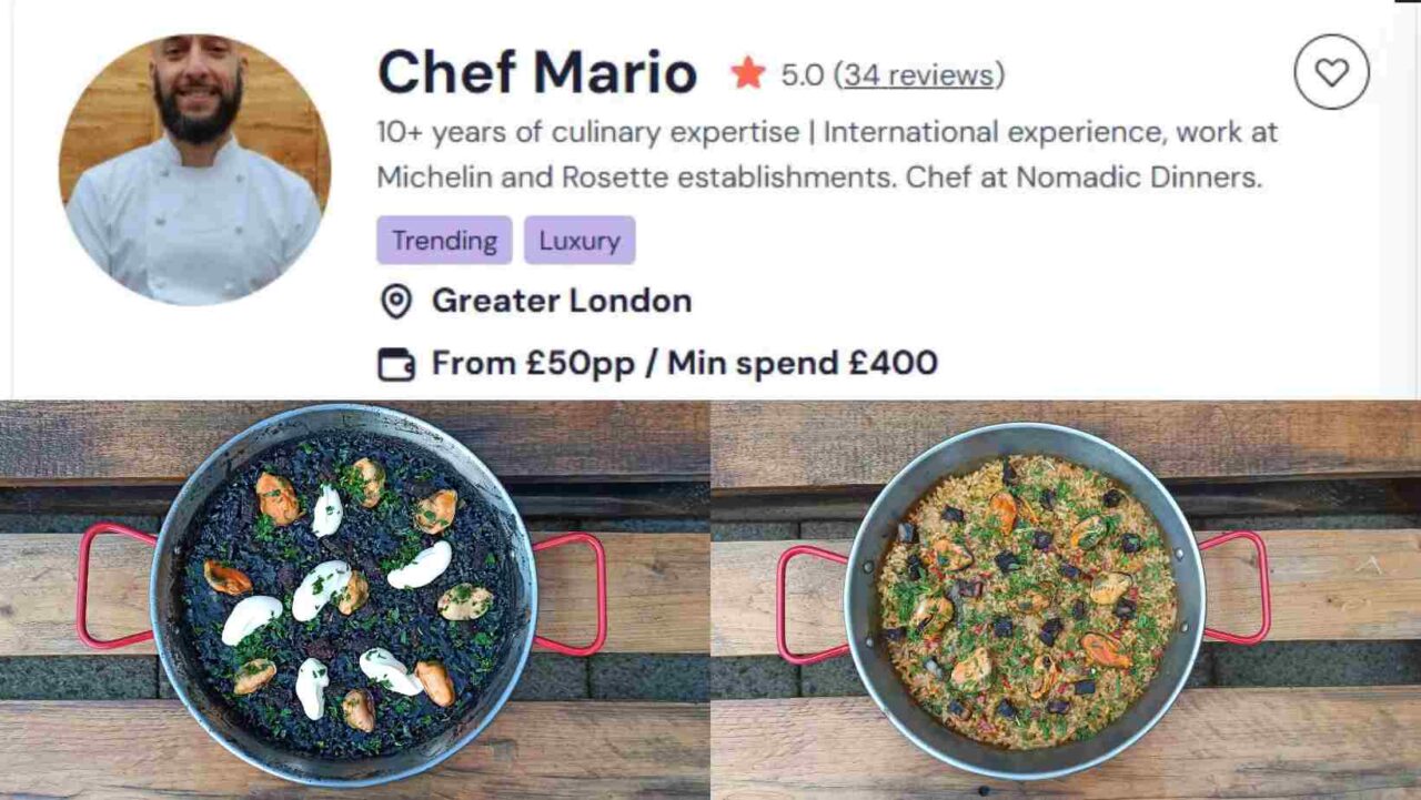 Chef Mario’s luxury buffet in London is very exclusive