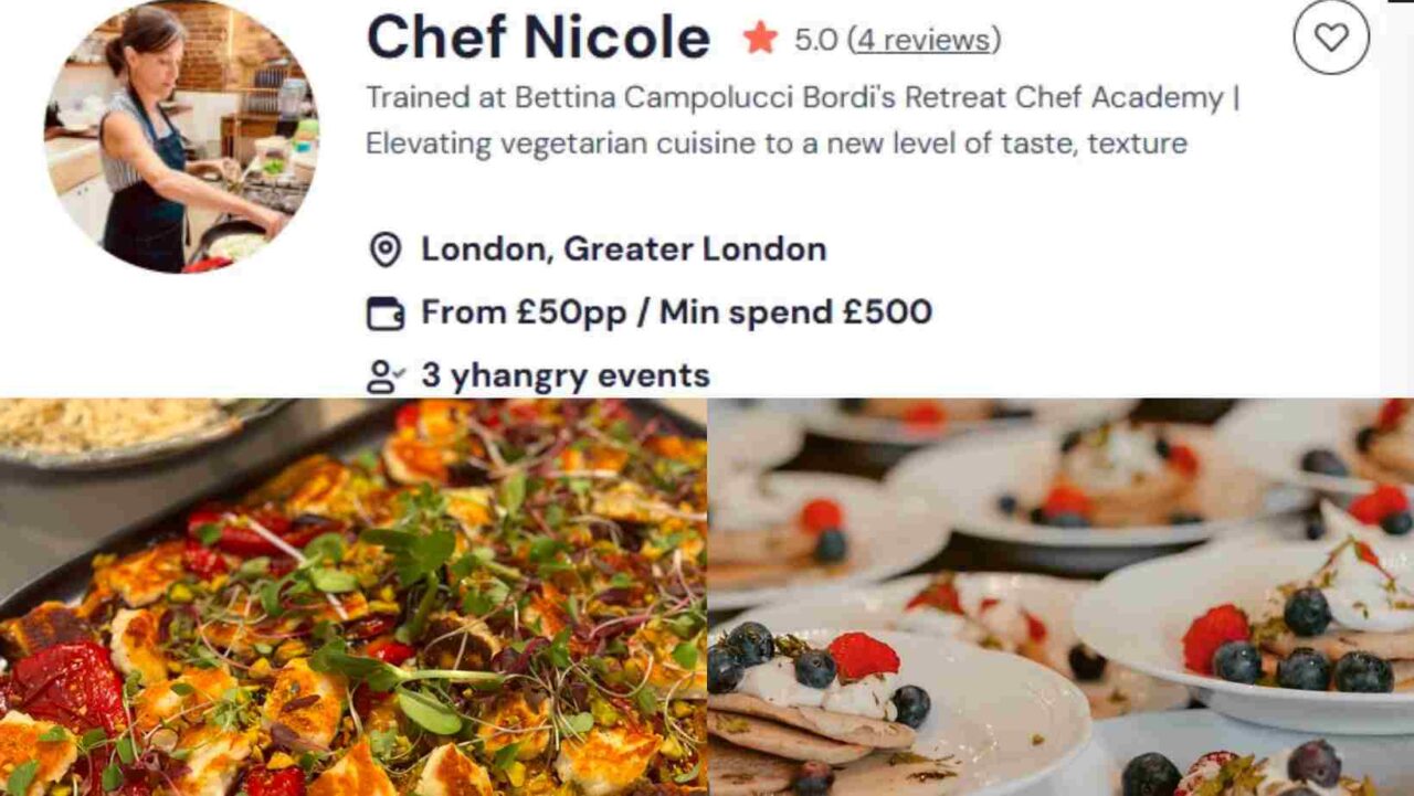 Chef Nicole is famous for plant based luxury buffets in London