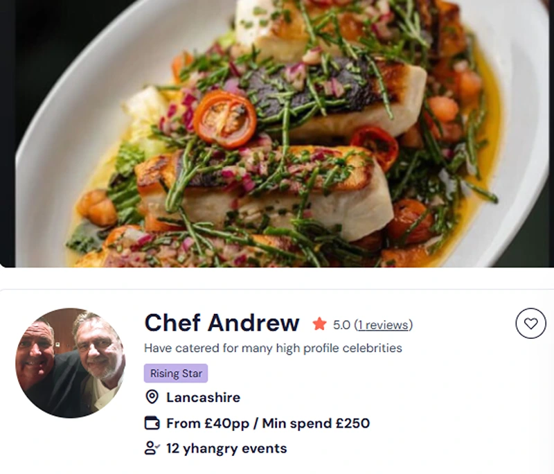 Chef Andrew’s yhangry profile to book his Leeds cooking class.