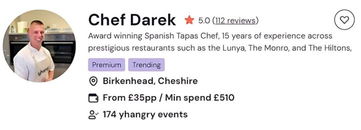 Chef Darek can be booked for couples cooking classes in Belfast