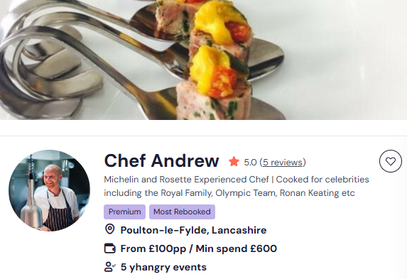 Chef Andrew for a Chinese buffet Bradford