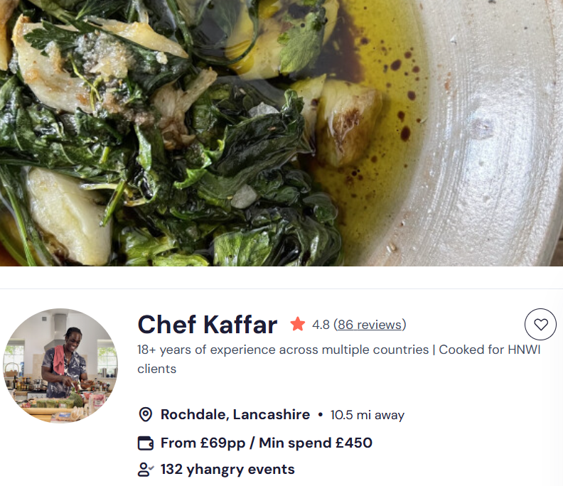 Chef Kaffar for a Chinese buffet in Newcastle