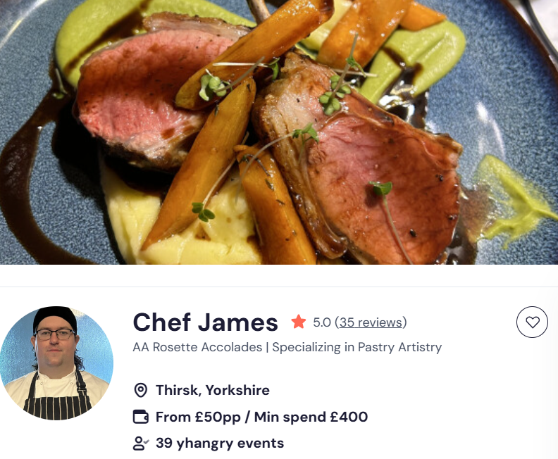 Chef James for a Chinese buffet in Newcastle