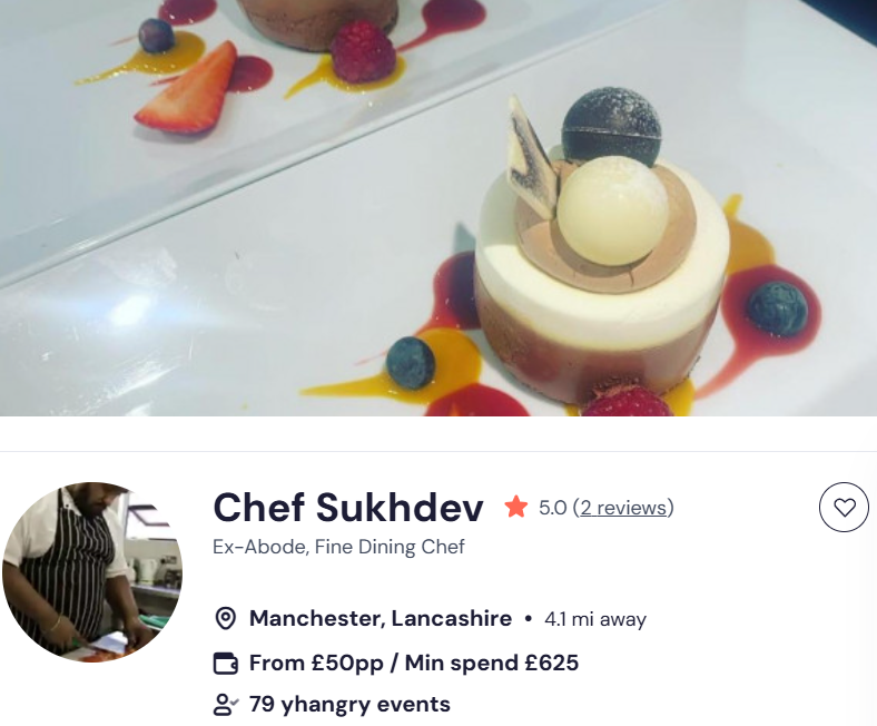 Chef Sukhdev for Indian buffet in Manchester