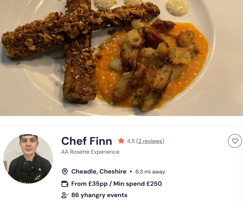 Chef Finn for an Indian buffet in Manchester