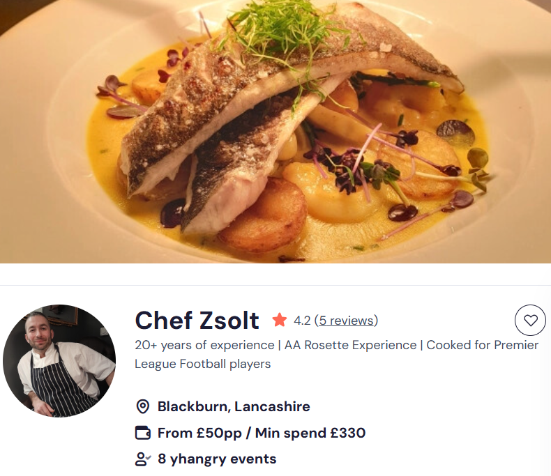 Chef Zsolt for an Indian buffet in Manchester 