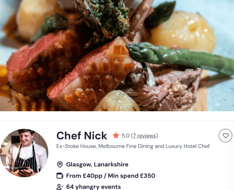 Chef Nick for a Chinese buffet in Edinburgh