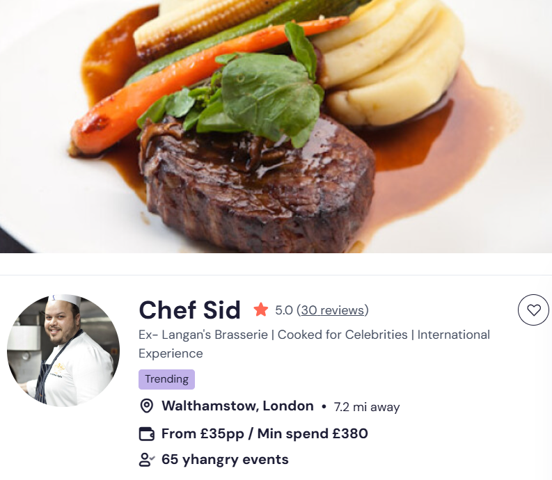 Chef Sid for a halal buffet in London