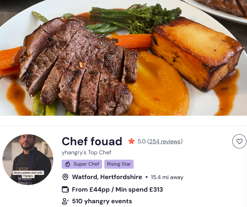 Chef Fouad for a halal buffet in London