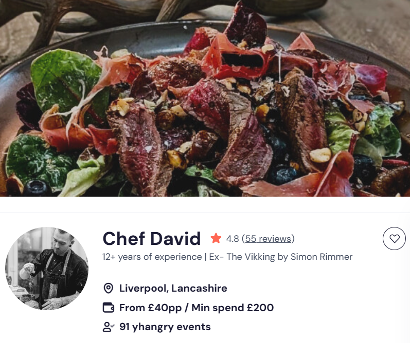 Chef David for a Chinese buffet in Manchester