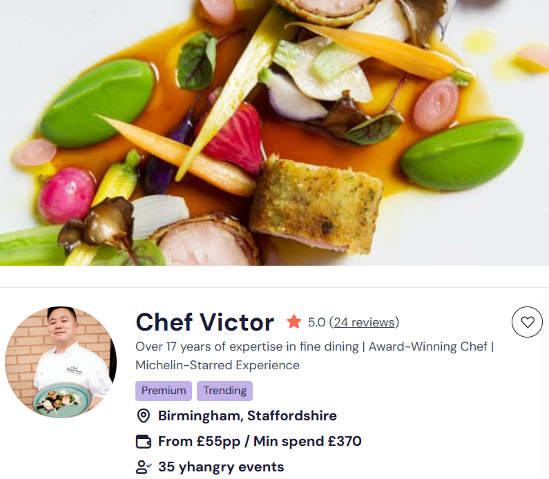 Chef Victor for a Chinese buffet in York