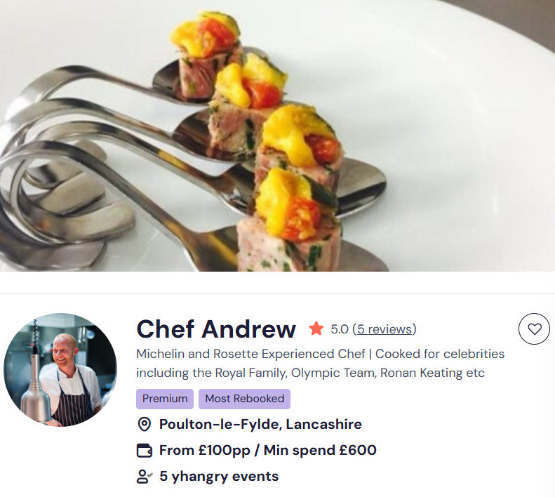 Chef Andrew for a Chinese buffet in Nottingham