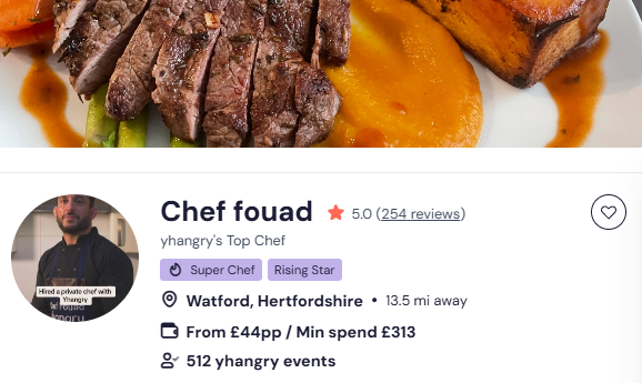 Chef Fouad for a Chinese buffet in Camden