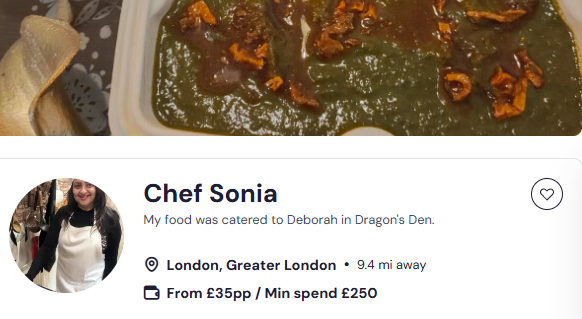 Chef Sonia for a Chinese buffet in Camden