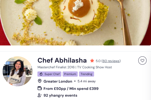 Chef Abhilasha for an Indian buffet in London