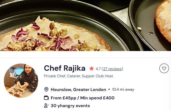 Chef Rajika for an Indian buffet London