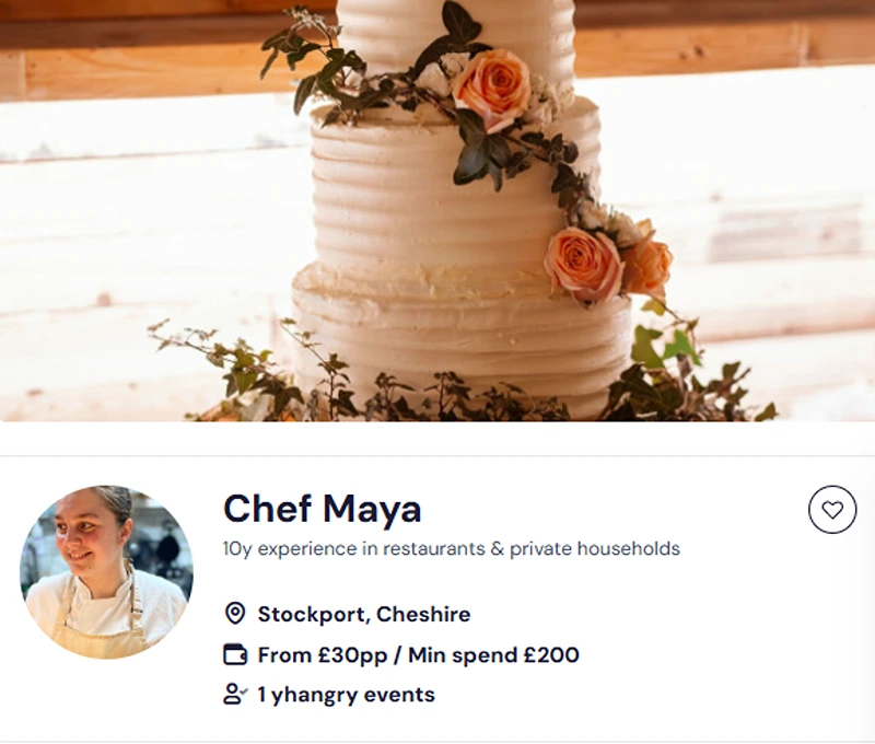 Chef Maya’s credentials for meal prep in Sheffield.