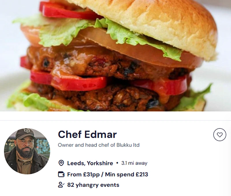 Chef Edmar’s credentials for meal prep service in Leeds.