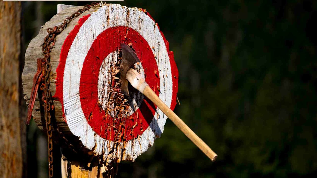 Axe throwing is an exhilarating stag do activity in Newcastle