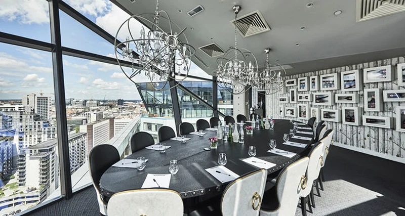 Dining setup at one of the private dining restaurants in Birmingham.