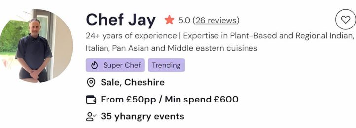 Chefs Jay is experienced in conducting vegan cooking classes in Nottingham.