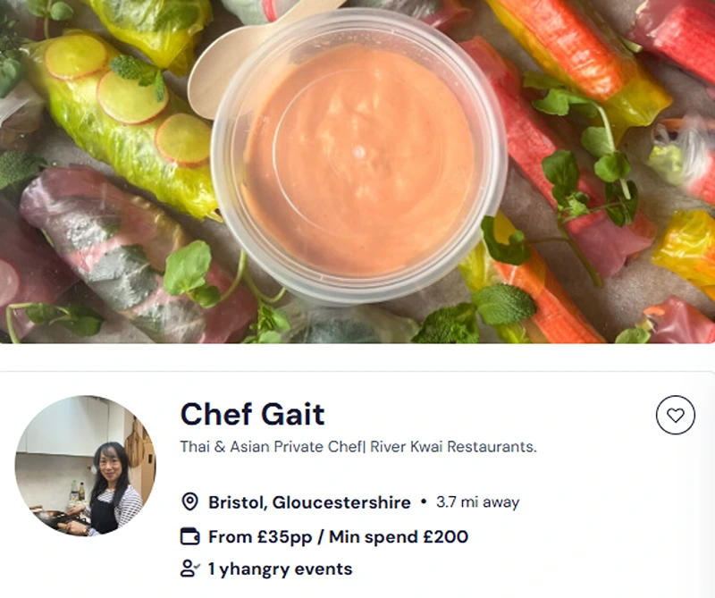 Chef Gait’s credentials for booking a healthy lunch in Bristol.