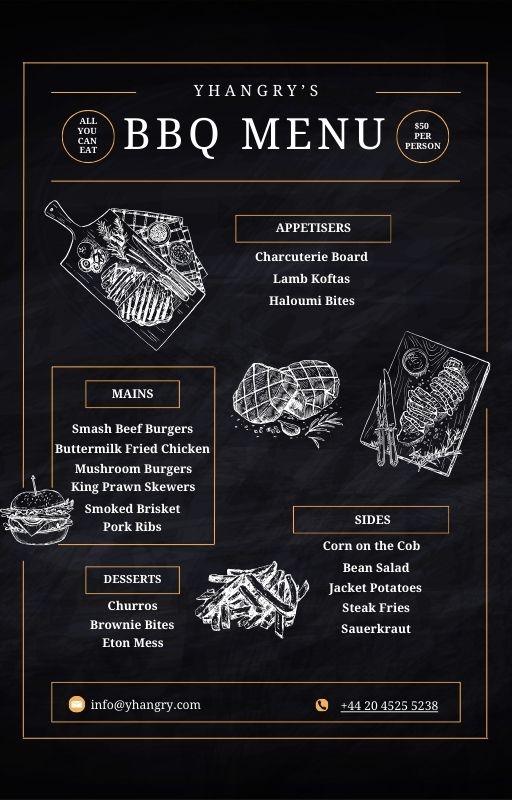 BBQ catering menu template