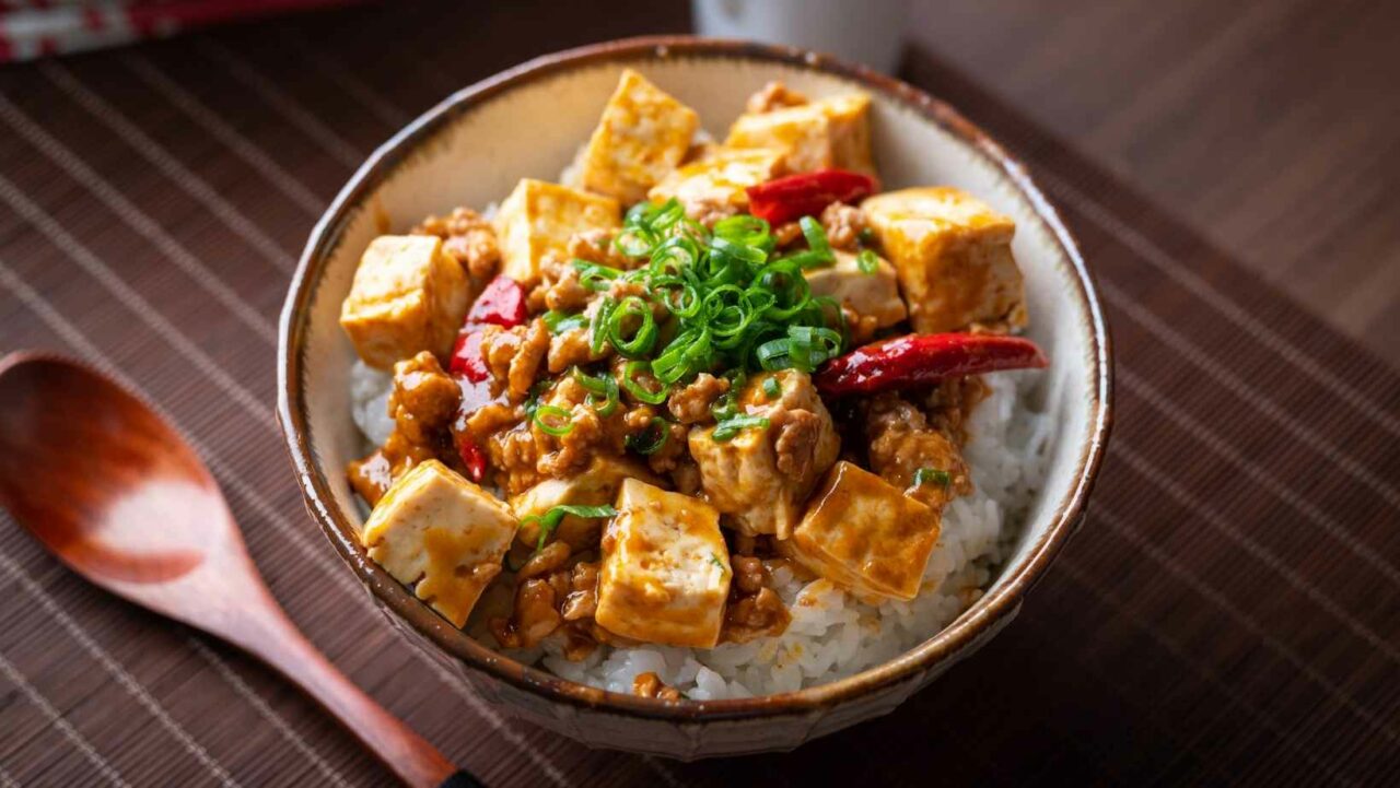 Vegan Mapo Tofu is a great lunch meal prep idea for vegetarians.