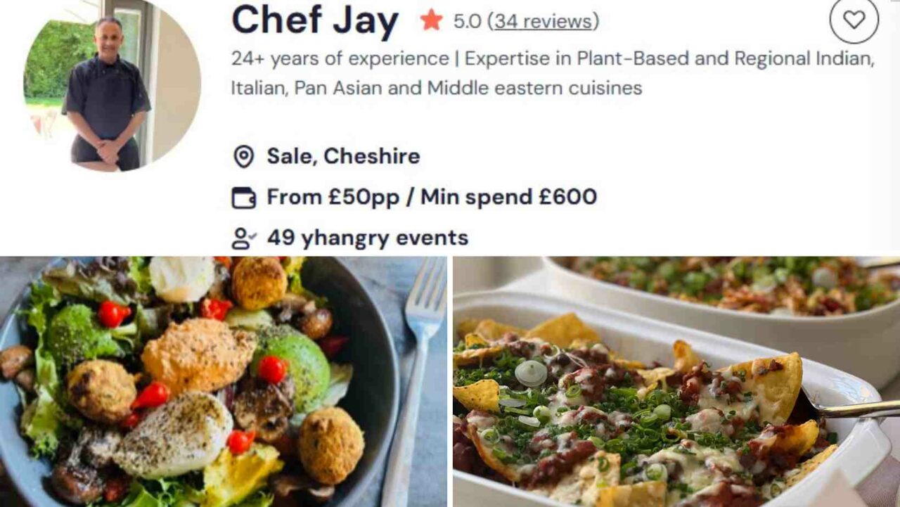 Chef Jay is one of the best vegan chefs for an intimate party